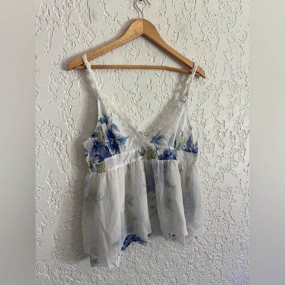 Beautiful RARE Vintage Y2K Babydoll Floral Coquette Fairy Top - Picture 2 of 4